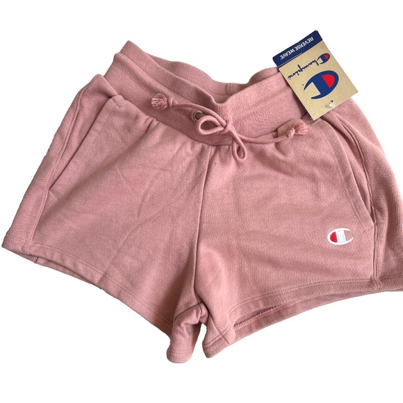 Champion Shorts Pink Dusty Rose Reverse Weave Heavyweight Fleece Sz XS New NWT - Picture 1 of 4